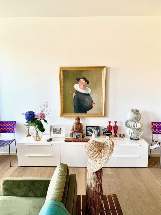 Installation view Arndt residence Berlin, Germany George Condo "The smoking bum" (2008)