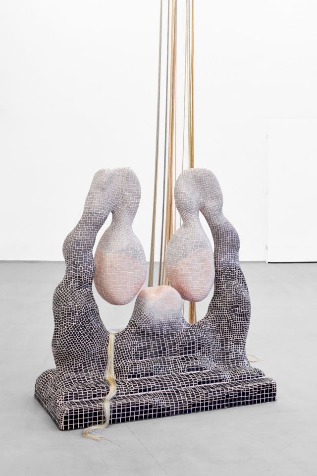 Zsófia Keresztes, My Dearest Enemy, ceramic mosaic, wood, hardened polystyrene, 134 x 126 x 60 cm, 2018. Photo courtesy of the artist and Havrlant Art Collection