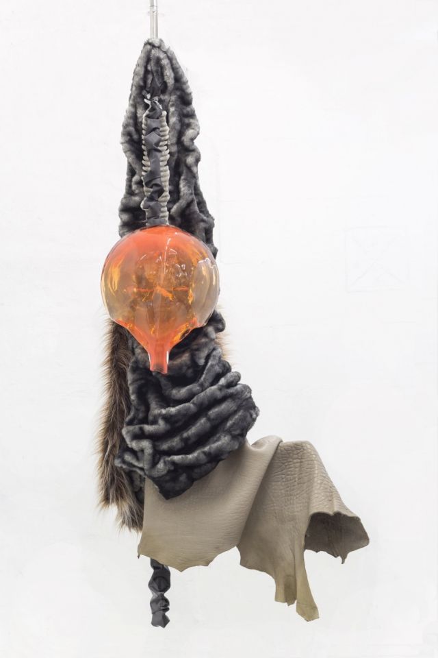 Pakui Hardware, Extracorporal, glass, metal, cotton, faux fur, 121 x 64 x 41 cm, 2019. Photo courtesy of the artist and Havrlant Art Collection