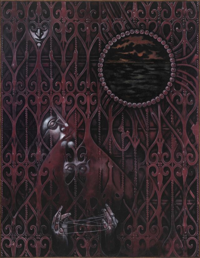 Justin Fitzpatrick, Muscle fibres and nerve fibres (Ballotta series), oil on canvas, 182 x 142 cm, 2023. Photo courtesy of the artist and Havrlant Art Collection