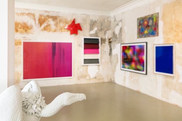 Works from: Elmgreen & Dragset (Foreground), Thomas Ruff, Imo Knoebel, Johannes Wohnseifer, Norbert Prangenberg, Yves Klein - Photo: Ulrich Dohle