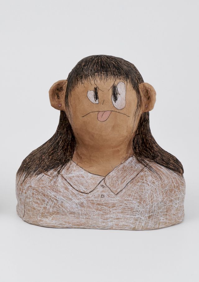 Shin Min, Semi Series - Ojin-i, 2024, McDonalds Fries Bag, paper casting with pencil, 45x24x47cm, courtesy of the artist & Lee Soyoung