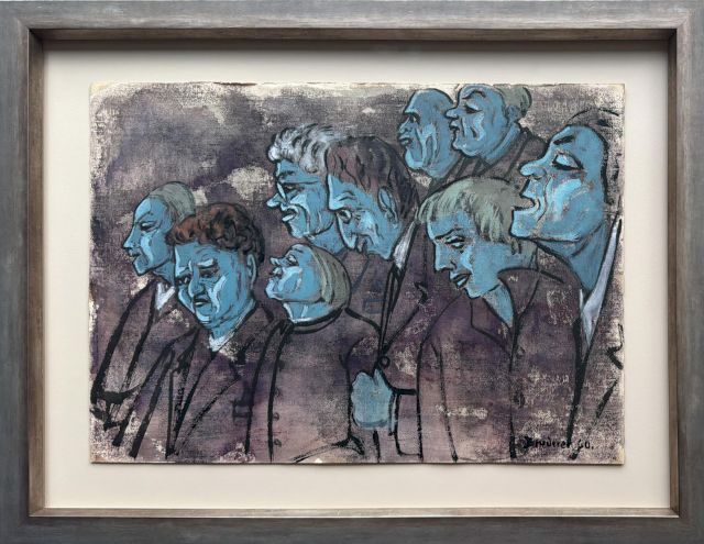 Otto Bruderer, 'Das Kinopublikum', 50 x 35 cm,1960. Photo: Courtesy of Durchgang Gallery