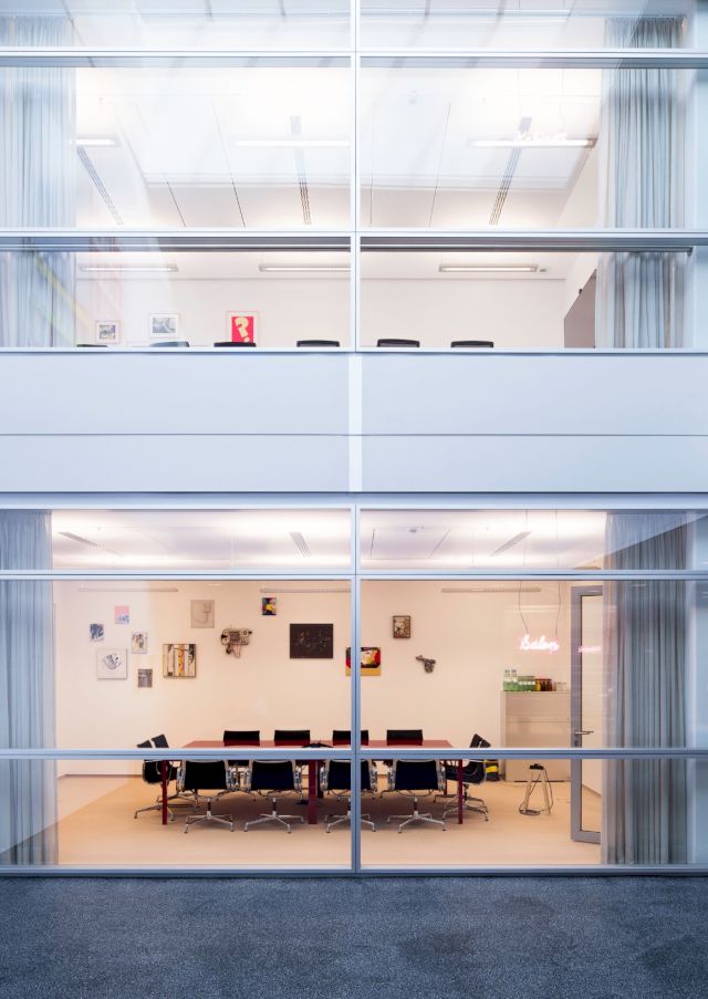 Kienbaum Headquarter Cologne. Works by: Richard Allen Morris, various works, 1962 – 2001 and Carl Ostendarp, various works, 1998 – 2011. Photo: Marcus Michaelis © The Kienbaum Collection