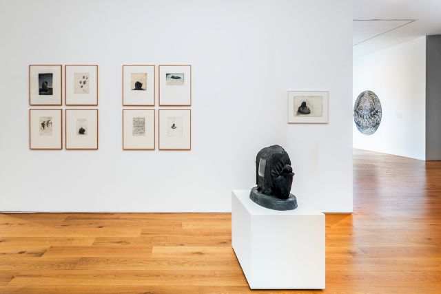 Installation view: Thierry de Cordier, various works. Job Koelewijn, 'Collage / Storyboard 1', 2012. Collection de Bruin-Heijn. Photo by Lais Pereira