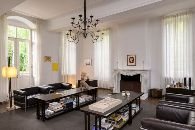 Kasteel Wijlre estate, interior of the living room in the Castle, with artworks by Erik Andriesse, Herman Brethouwer, Ben Boogaard, Stefan Cools, Daan van Golden, Michael Landy, Chaim van Luit, Jan van Munster and Giuseppe Penone. Photo by Peter Cox