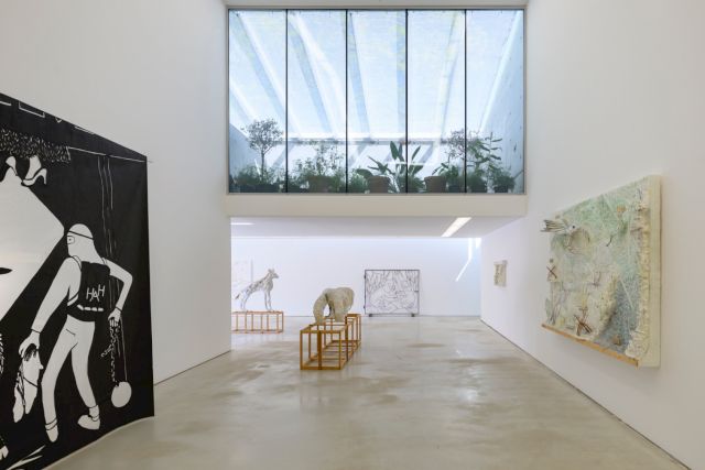 Installation view, solo exhibition by Lin May Saeed, 'The Herd at the Watering Hole', 11 May - 24 August 2025. Photo by Peter Cox