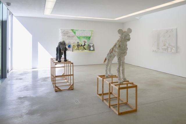 Installation view, solo exhibition by Lin May Saeed, 'The Herd at the Watering Hole', 11 May - 24 August 2025. Photo by Peter Cox