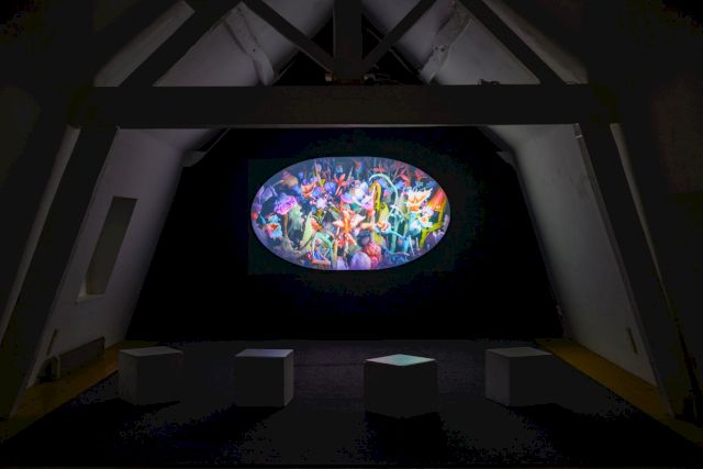 Installation view, solo exhibition by Daniel Godínez Nivón, 'Windbloom', 14 May - 27 August 2023. Photo by Peter Cox