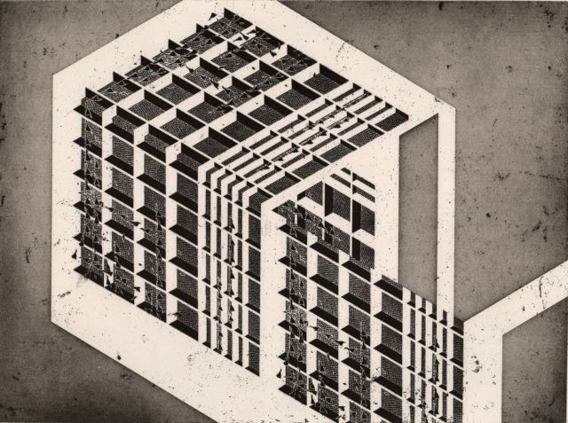 Seher Shah, 'Unit Object (house)', Etching, 20.8 x 24.6 in, Ed 16_20, 2014. Image © Seher Shah and Green Art Gallery. Courtesy of Saloni Doshi Collection