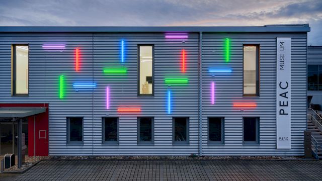 Installation view: Zora Kreuzer, Rhythm Is a Dancer, PEAC Museum, 2024. © VG-Bildkunst, Bonn 2025, Photo: Bernhard Strauss